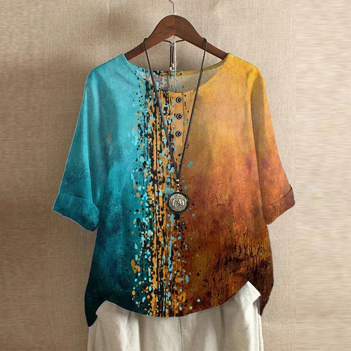 Rina | Vintage Floral Print Blouse
