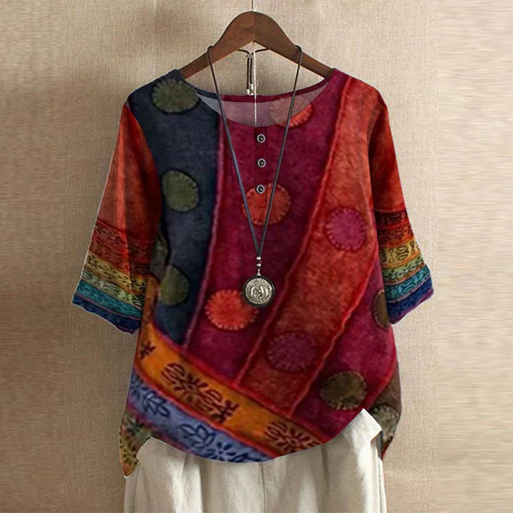 Rina | Vintage Floral Print Blouse