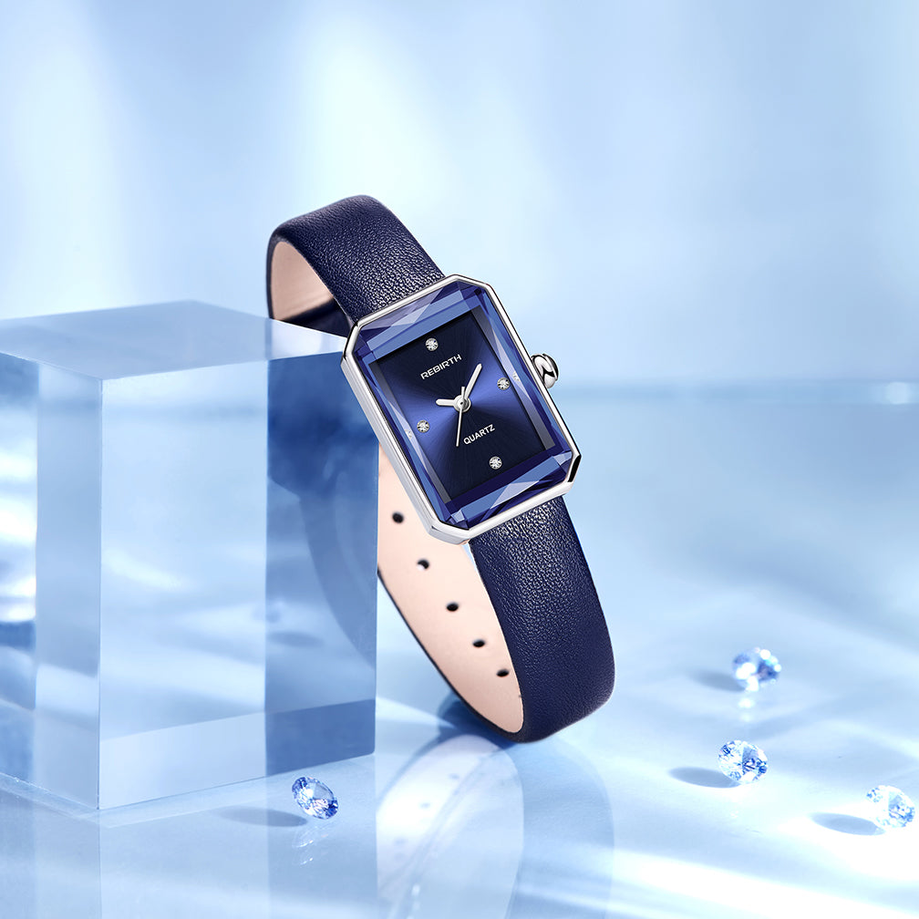 Jinny | Rectangular Leather Strap Watch