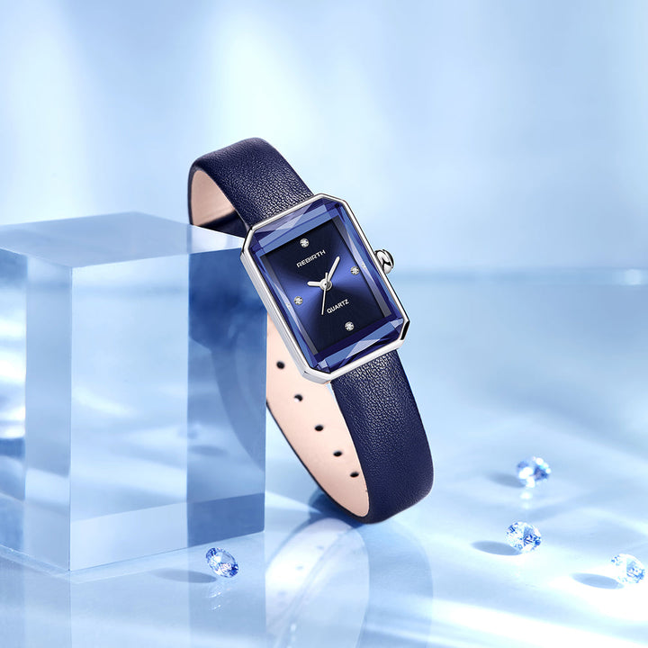 Jinny | Rectangular Leather Strap Watch