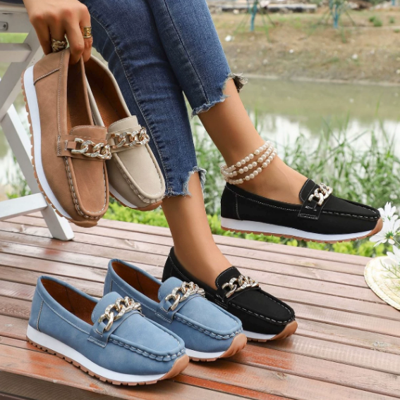 Tamsin | Orthopaedic Diamond Buckle Loafers