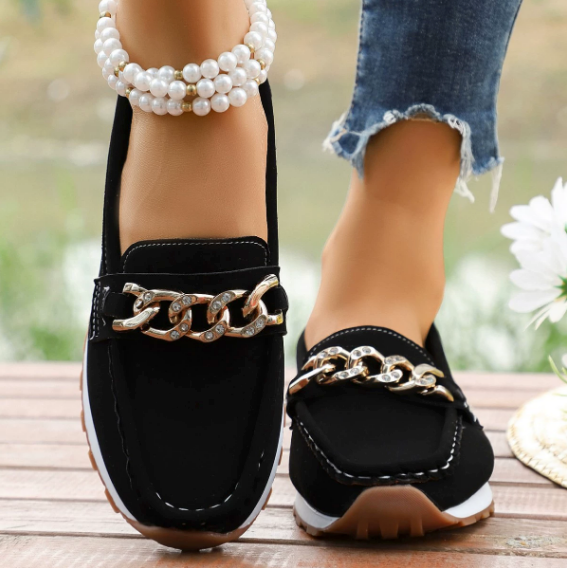 Tamsin | Orthopaedic Diamond Buckle Loafers