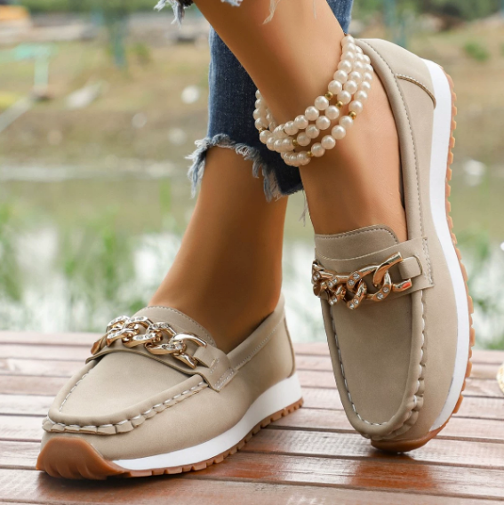 Tamsin | Orthopaedic Diamond Buckle Loafers