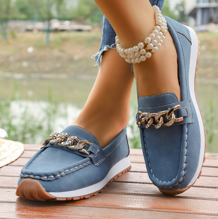 Tamsin | Orthopaedic Diamond Buckle Loafers