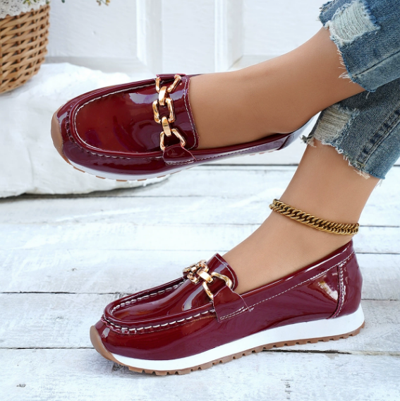 Cressida | Shiny Bordeaux Loafers