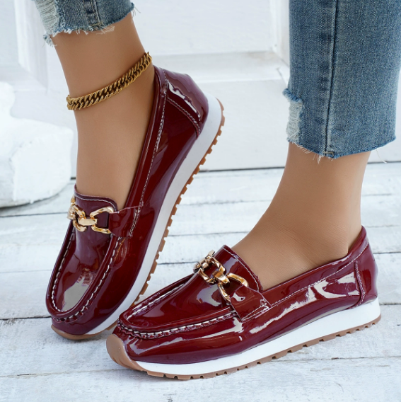 Cressida | Shiny Bordeaux Loafers