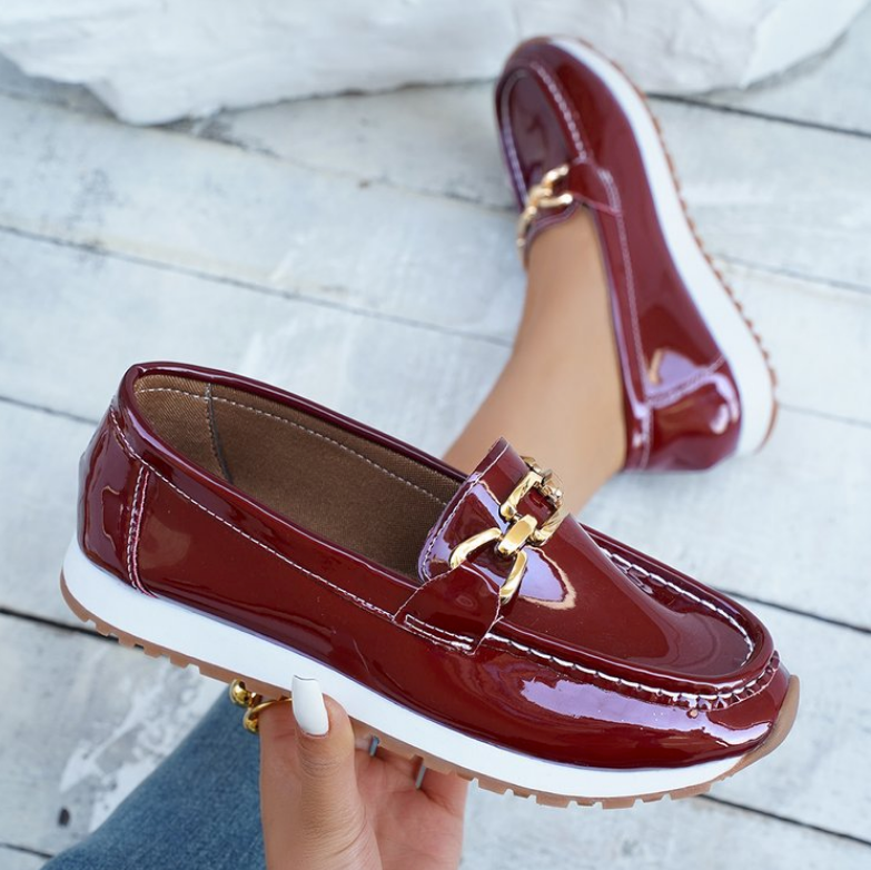 Cressida | Shiny Bordeaux Loafers