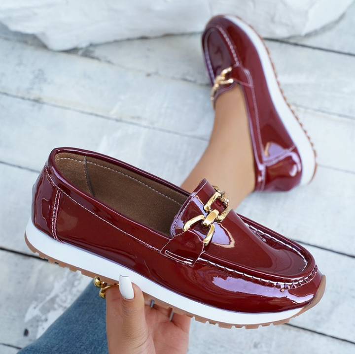 Cressida | Shiny Bordeaux Loafers