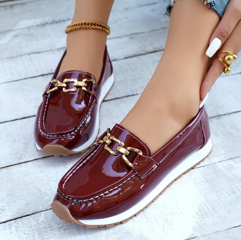 Cressida | Shiny Bordeaux Loafers