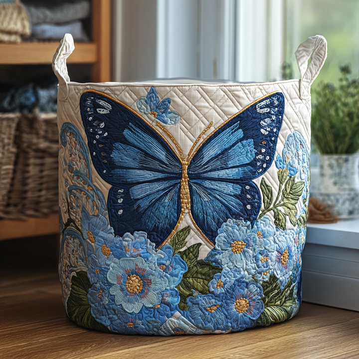 Butterfly & Flowers | Quilted Storage Basket