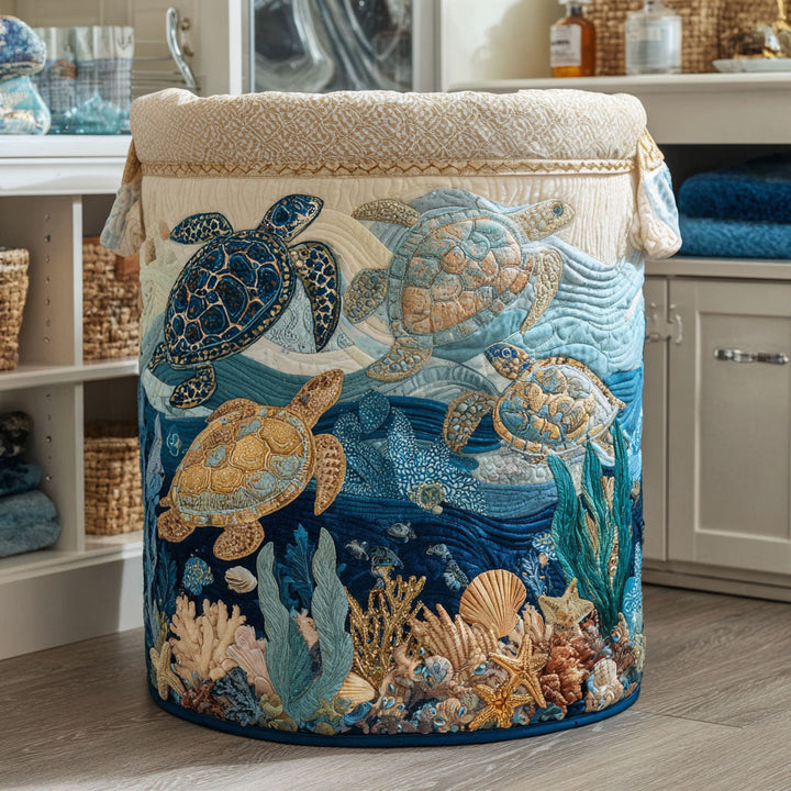 Turtles | Quilted Storage Basket