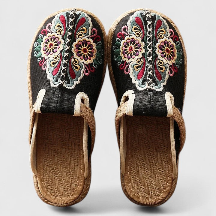 Linnea | Comfortable Handmade Floral Mules