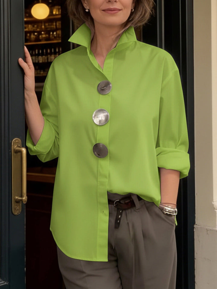 Nerine | Statement Button Stand Collar Blouse