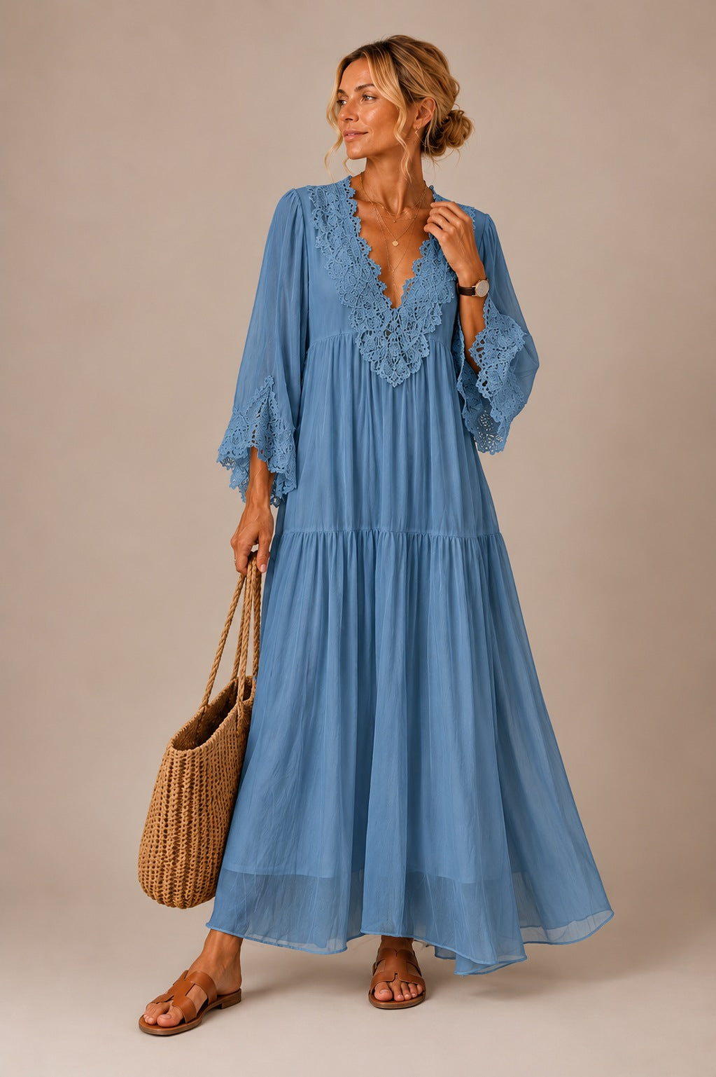 Alma | Floral Lace Maxi Dress