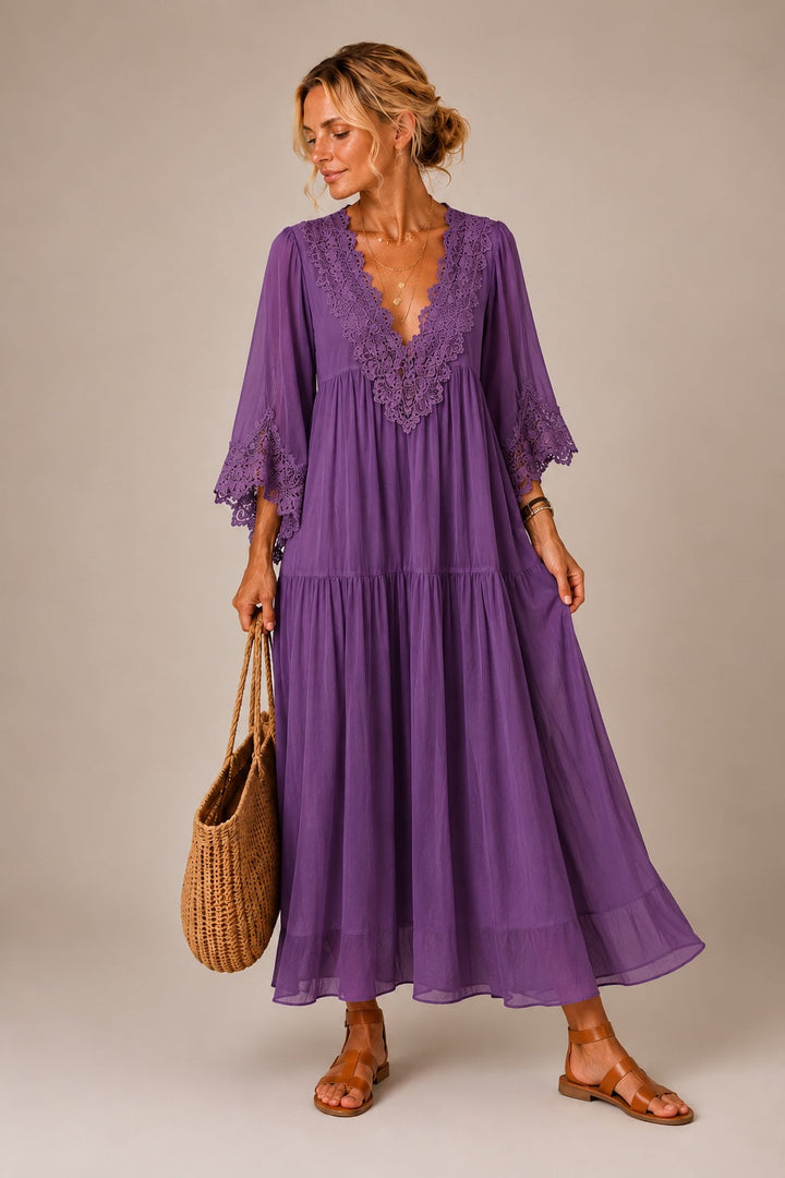 Alma | Floral Lace Maxi Dress