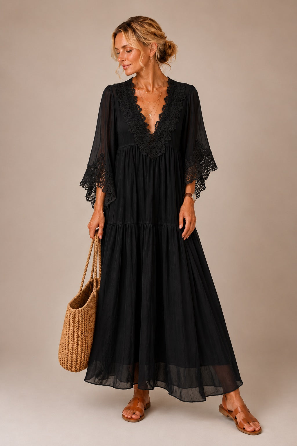 Alma | Floral Lace Maxi Dress