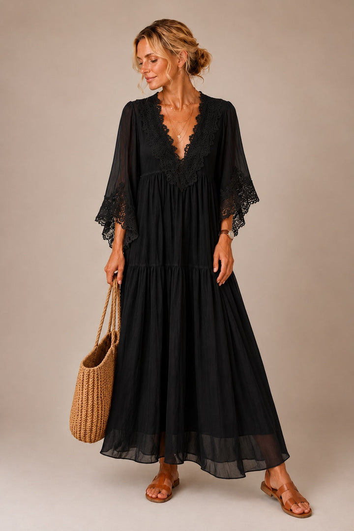 Alma | Floral Lace Maxi Dress