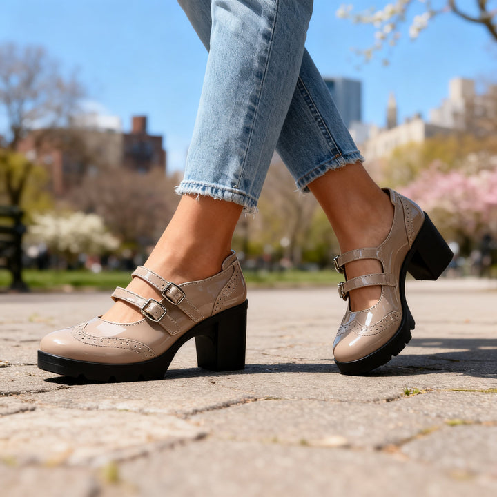 Sadie | Women's Double Strap Platform Mary Jane Heel