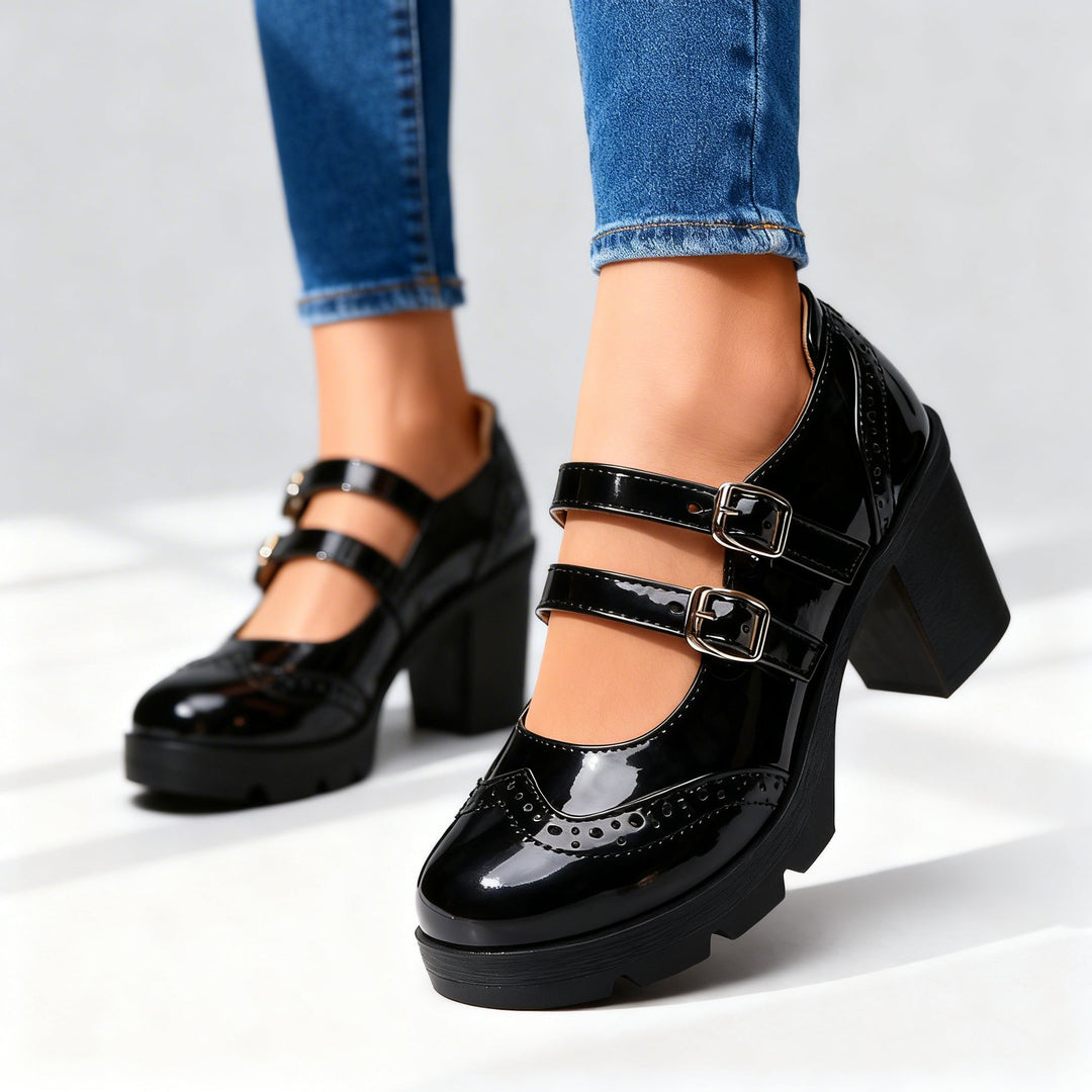 Sadie | Women's Double Strap Platform Mary Jane Heel