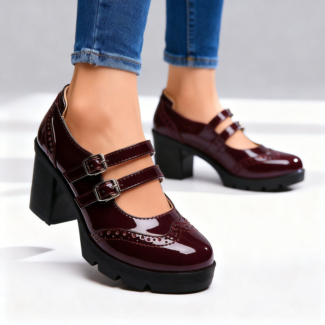 Sadie | Women's Double Strap Platform Mary Jane Heel