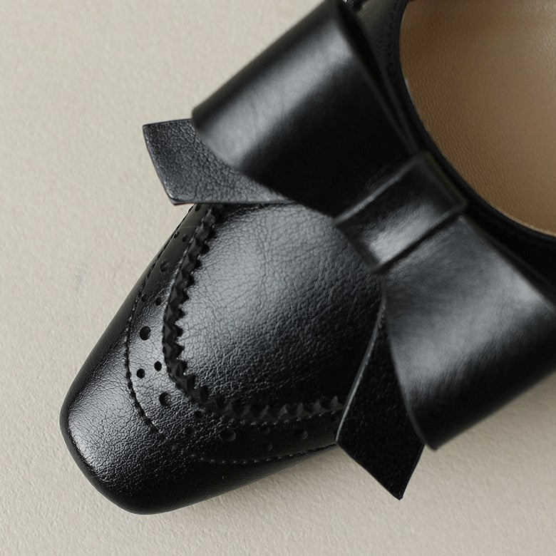 Persephone | Leather Ribbon Pumps