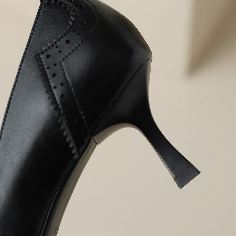 Persephone | Leather Ribbon Pumps
