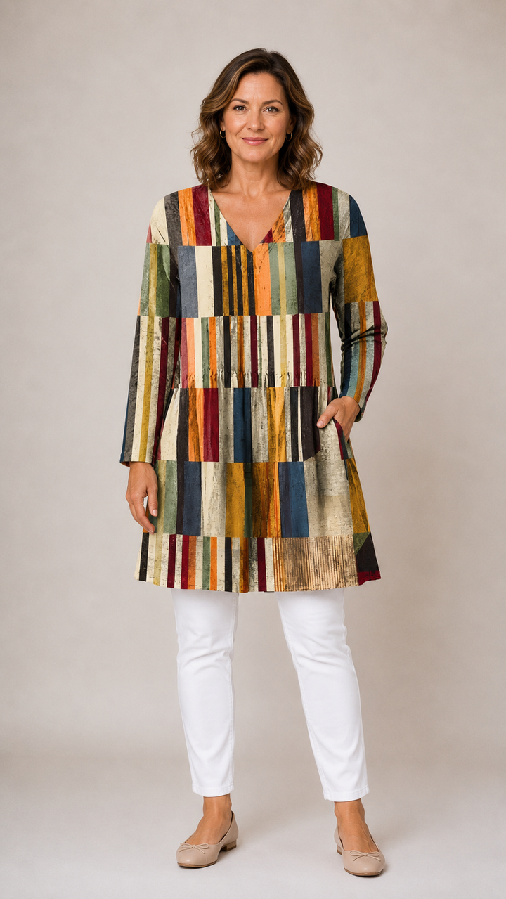 Jennifer | Long Blouse with V-Neck