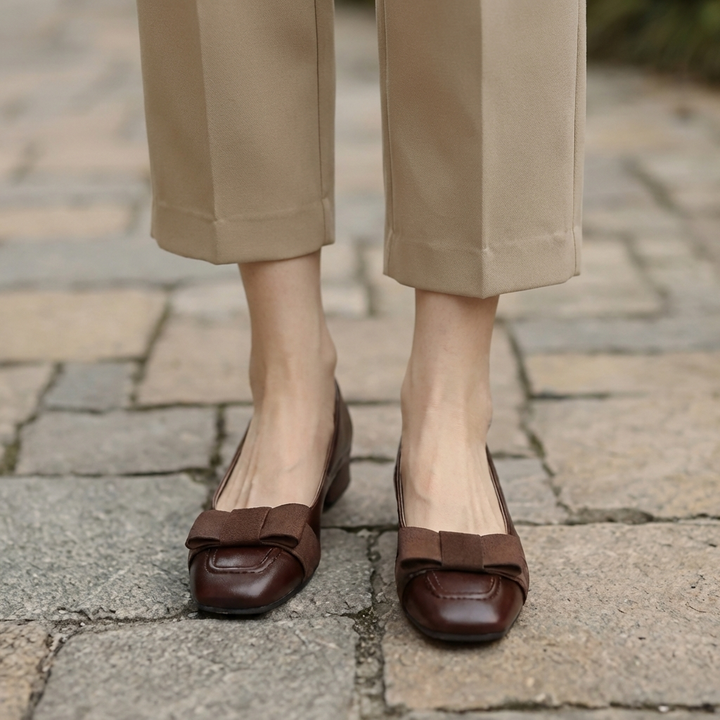 Courtney | Bow Leather Flats