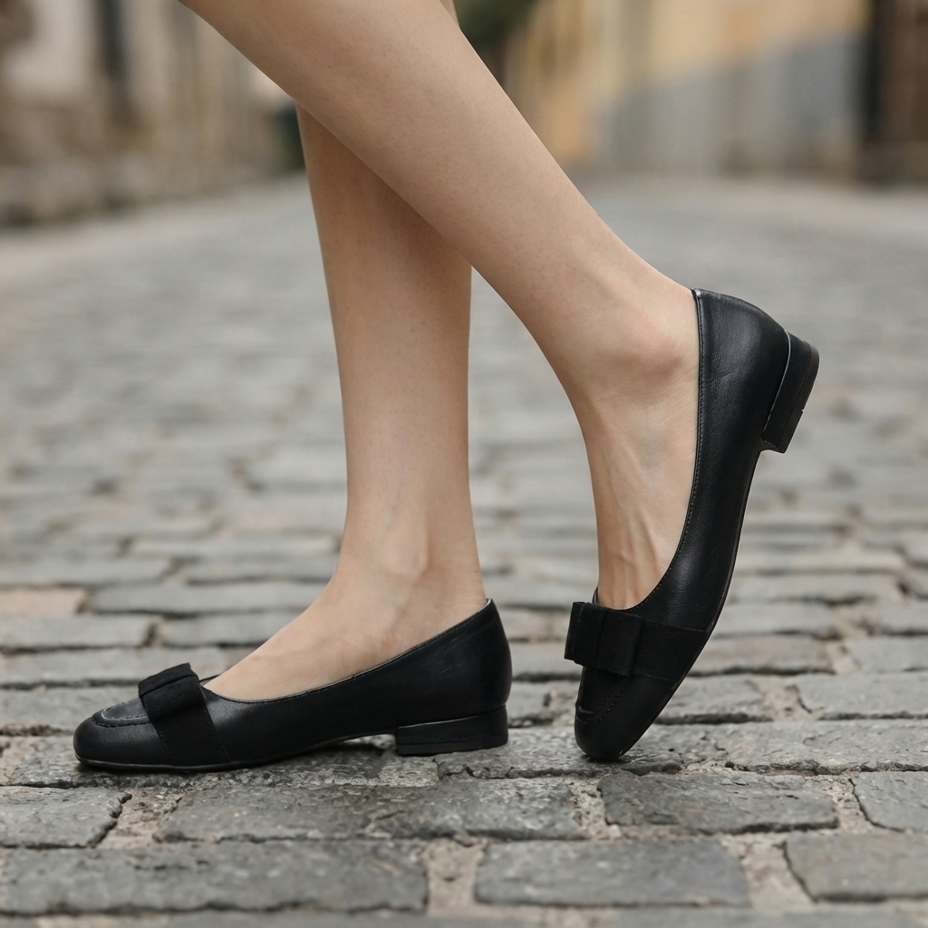Courtney | Bow Leather Flats