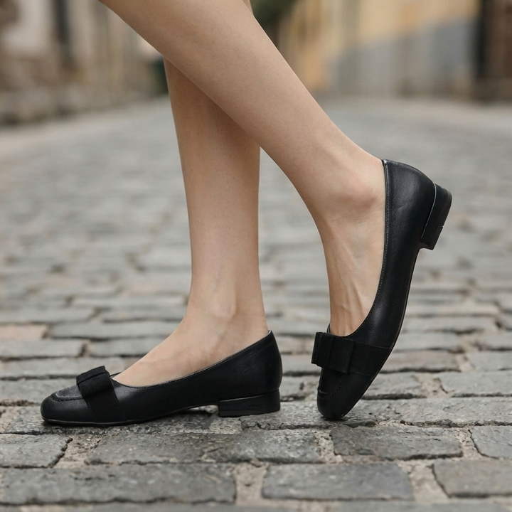 Courtney | Bow Leather Flats
