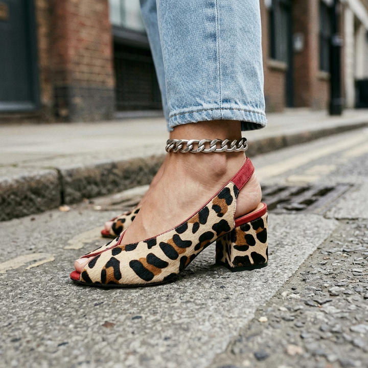 Tamara | Leopard Print Slingback Heels