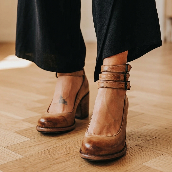 Annabel | Buckle Strap Block Heel