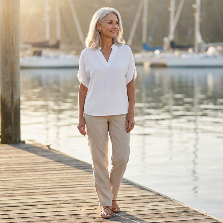 Kirstie | Short-Sleeve Batwing Blouse