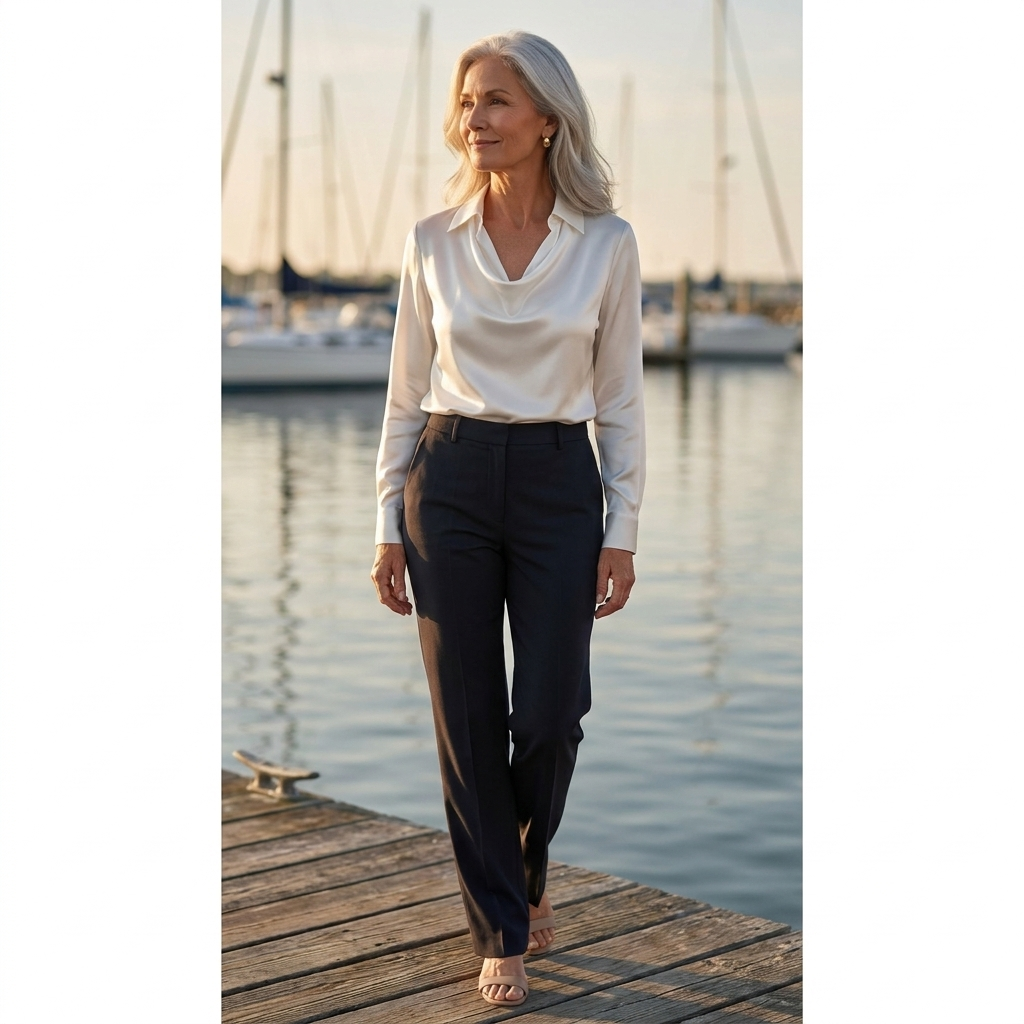 Gilly | Draped Satin Blouse