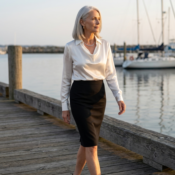 Gilly | Draped Satin Blouse