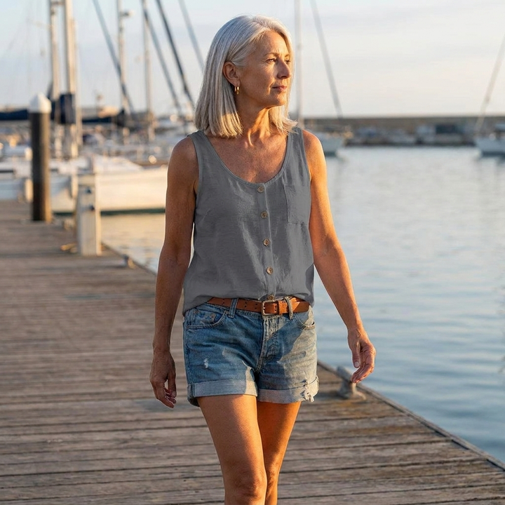 Fallon | Relaxed Ibiza-Style Sleeveless Top