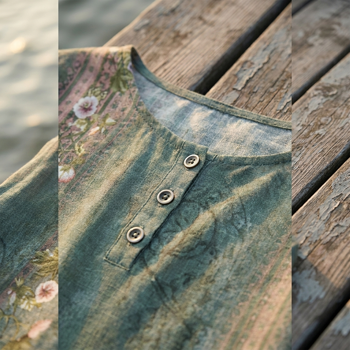 Rina | Vintage Floral Print Blouse