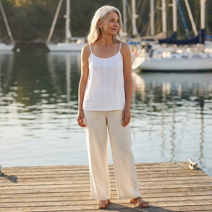 Claudette | Spaghetti Strap Linen Top