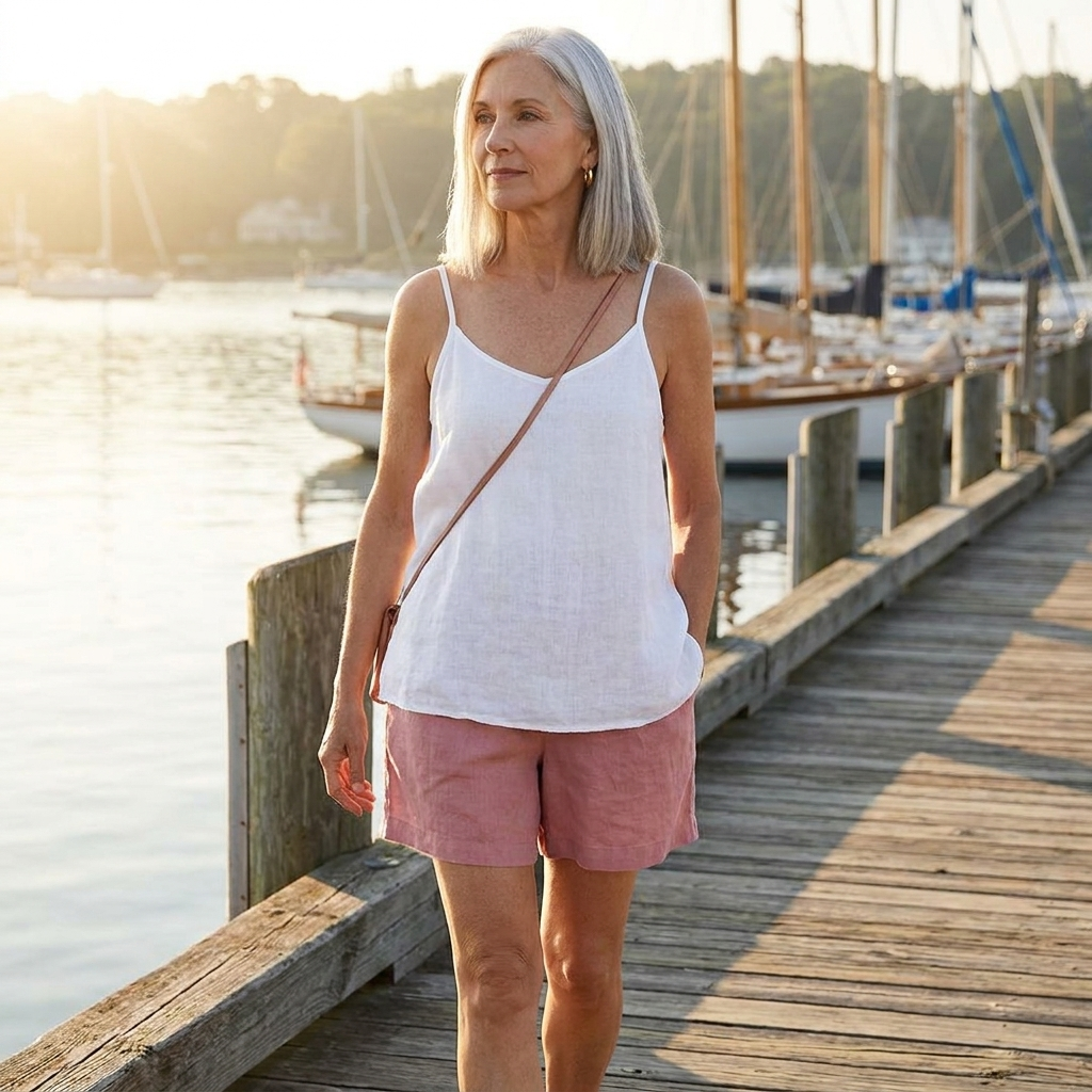 Claudette | Spaghetti Strap Linen Top