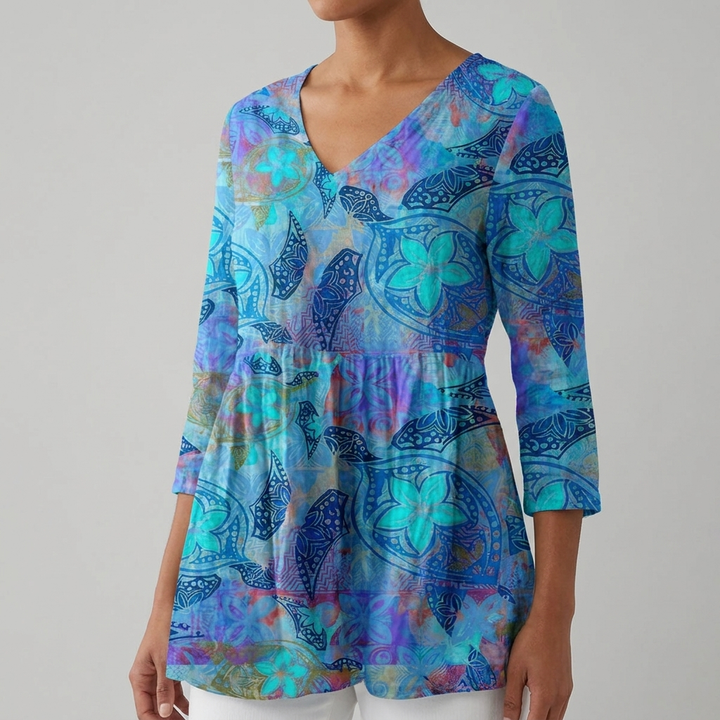 Lainie | Long Blouse with V-Neck