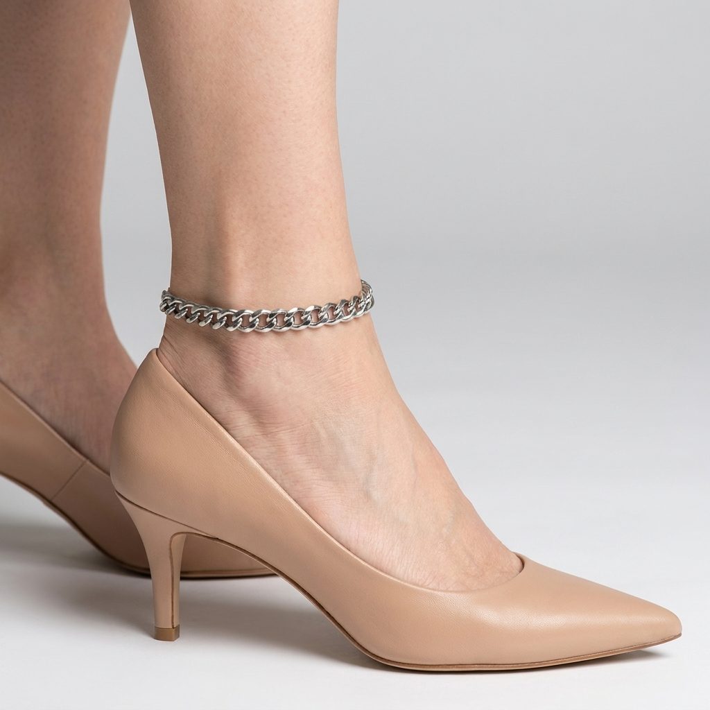 Lula | Silver Cuban Chain Anklet