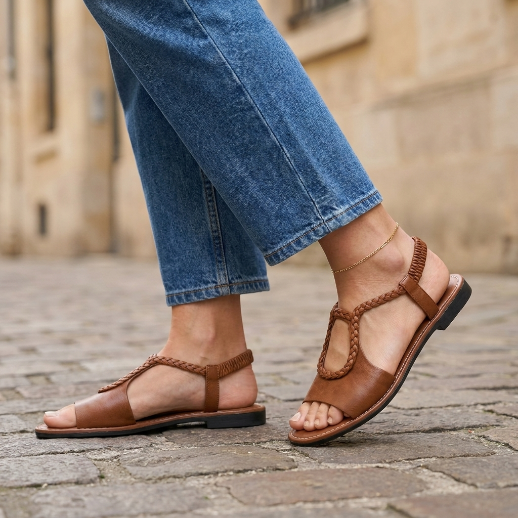 Eloisa | Comfortable Everyday Braided Leather Sandals