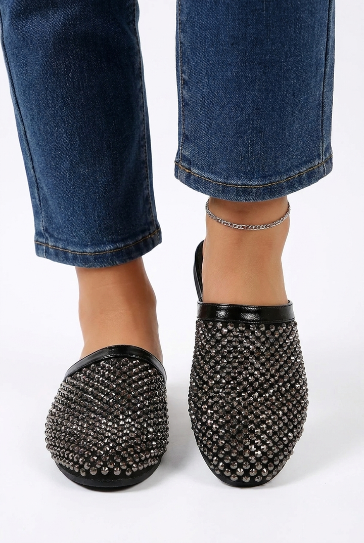 Alessandra | Crystal Embellished Comfort Mule