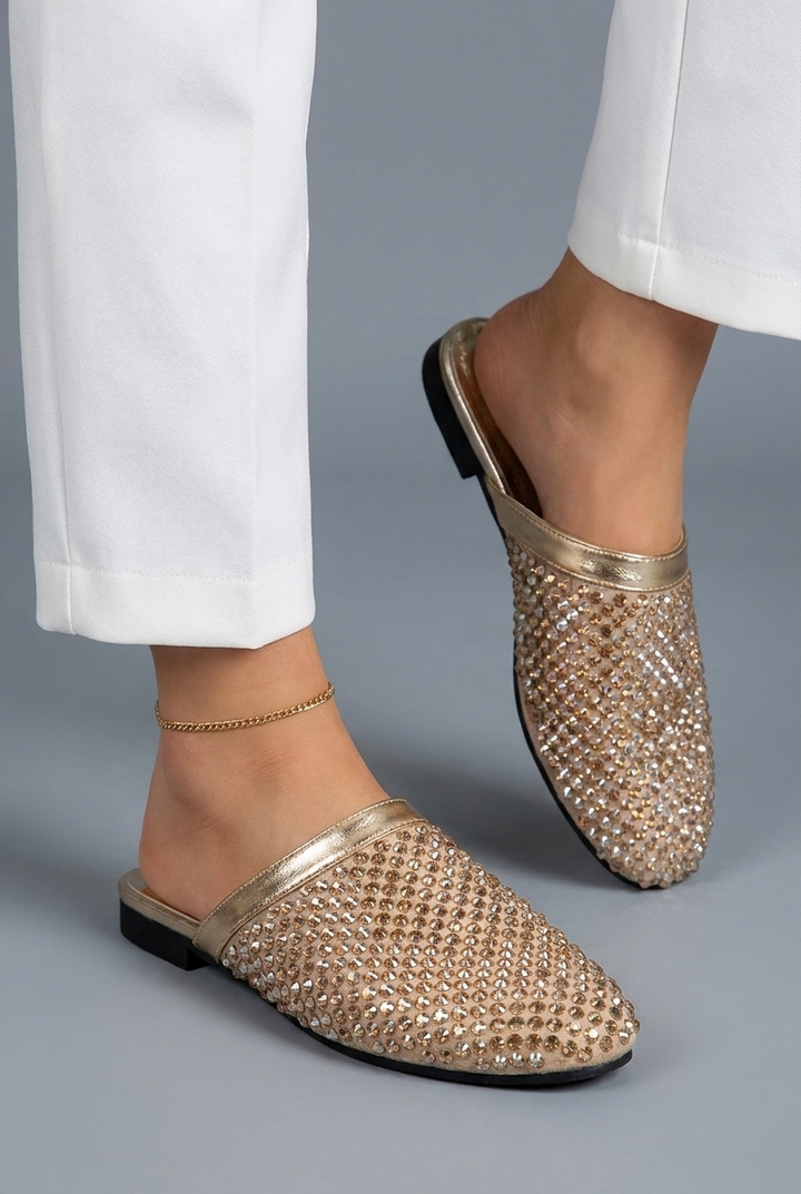 Alessandra | Crystal Embellished Comfort Mule