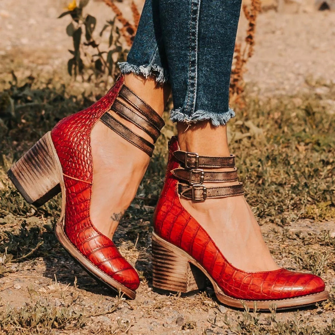 Annabel | Buckle Strap Block Heel