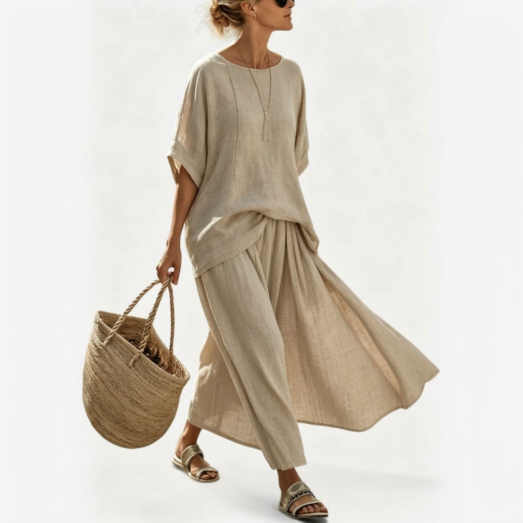 Camille | Relaxed Top and Wide Skirt Set
