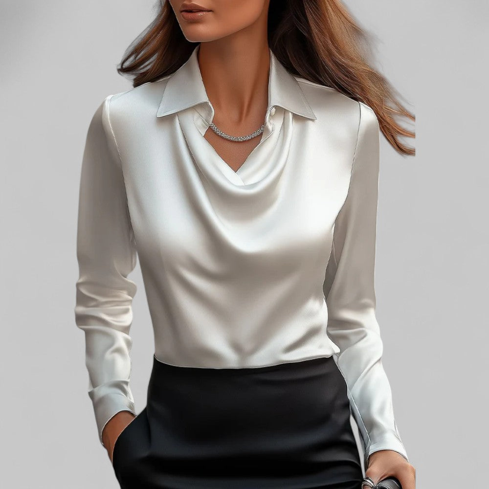 Gilly | Draped Satin Blouse