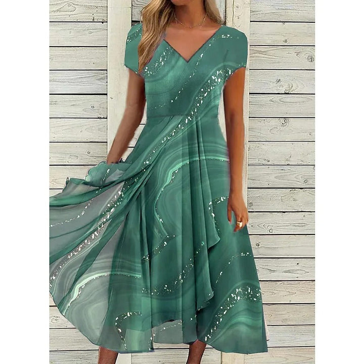 Jocelyn | Elegant V-Neck Midi Dress