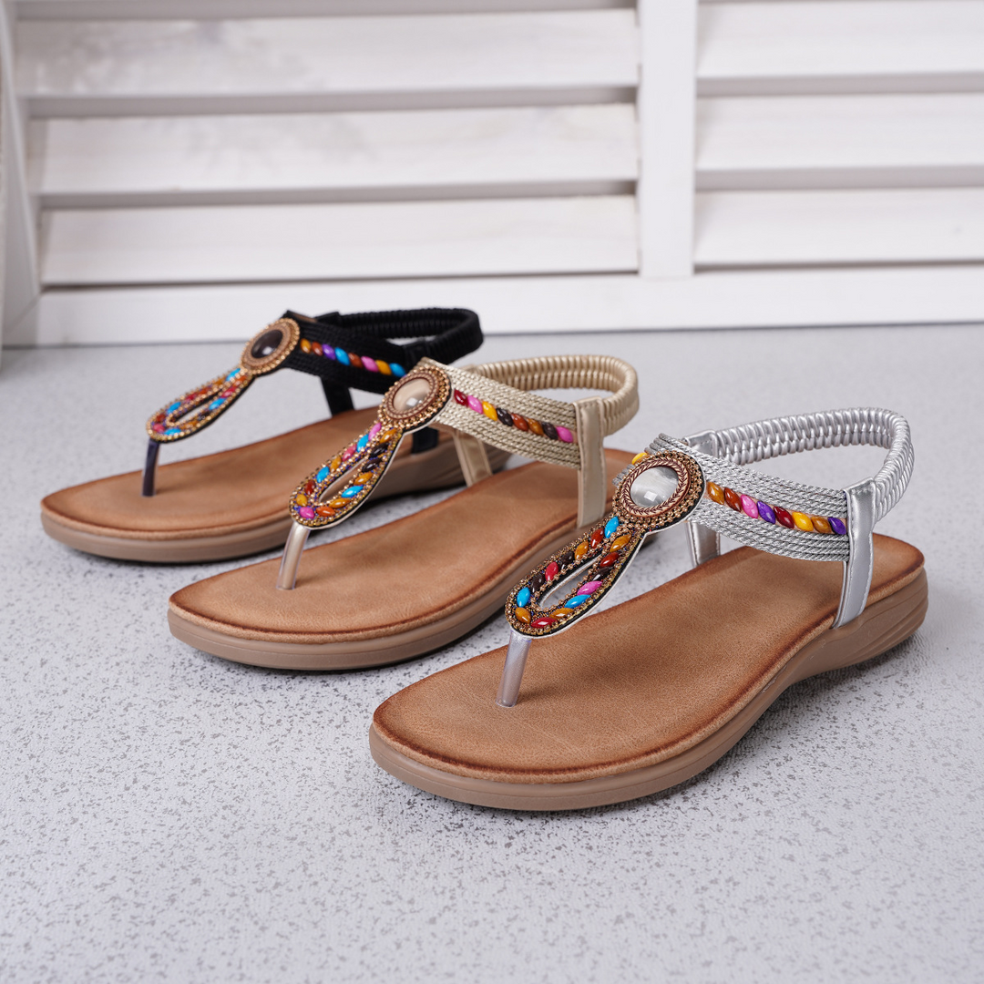 Rosalie sandals in Black, Gold and Silver