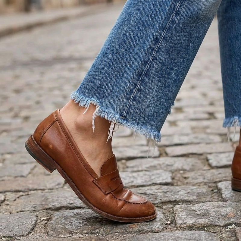 Annie | Retro Cropped Straight Jeans
